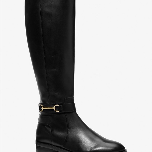 Michael Kors Shoes - Michael Kors Black Leather Knee-High Carson Boot